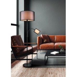 BURTON Φωτιστικό Δαπέδου Trio Lighting 411400232 Μαύρο Υφασμάτινο 4017807538731
