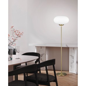 FOMENTO Φωτιστικό Δαπέδου Trio Lighting 463100108 Opal Γυάλινο Ορειχάλκινο 4017807616156