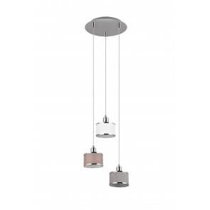 KAPRUN Κρεμαστό Φωτιστικό TRIO LIGHTING 311630306 τρίφωτο υφασμάτινο