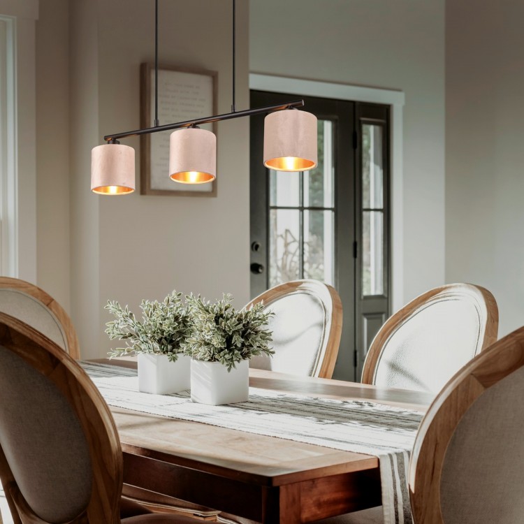 JULIETA Κρεμαστό Φωτιστικό TRIO LIGHTING 319000344 τρίφωτο υφασμάτινο JULIETA Κρεμαστό Φωτιστικό TRIO LIGHTING 319000344 τρίφωτο υφασμάτινο