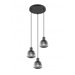 TARIFA Κρεμαστό Φωτιστικό TRIO LIGHTING 362830332 τρίφωτο μαύρο