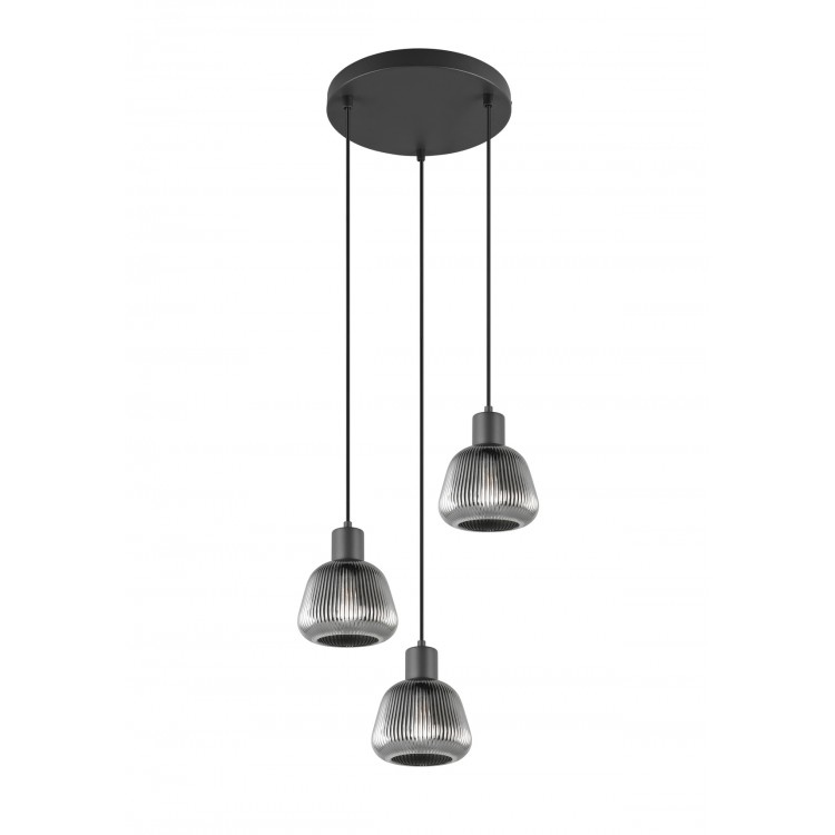 TARIFA Κρεμαστό Φωτιστικό TRIO LIGHTING 362830332 τρίφωτο μαύρο TARIFA Κρεμαστό Φωτιστικό TRIO LIGHTING 362830332 τρίφωτο μαύρο