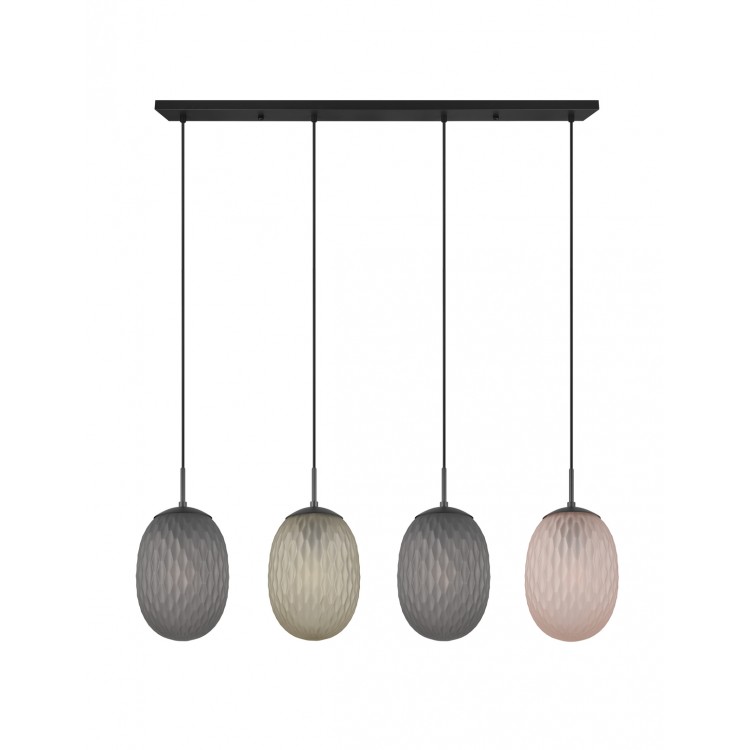 FACETTE Κρεμαστό Φωτιστικό TRIO LIGHTING 364200417 τετράφωτο φιμέ