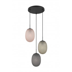FACETTE Κρεμαστό Φωτιστικό TRIO LIGHTING 364230317 τρίφωτο φιμέ