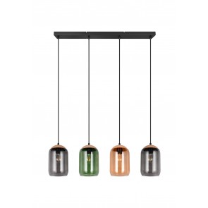CORK Κρεμαστό Φωτιστικό TRIO LIGHTING 364600417 τετράφωτο γυάλινο