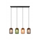 CORK Κρεμαστό Φωτιστικό TRIO LIGHTING 364600417 τετράφωτο γυάλινο CORK Κρεμαστό Φωτιστικό TRIO LIGHTING 364600417 τετράφωτο γυάλινο