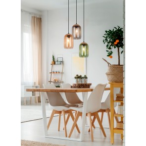 CORK Κρεμαστό Φωτιστικό TRIO LIGHTING 364630317 τρίφωτο γυάλινο