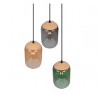 CORK Κρεμαστό Φωτιστικό TRIO LIGHTING 364630317 τρίφωτο γυάλινο