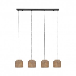 SMILLA Κρεμαστό Φωτιστικό TRIO LIGHTING 366800436 τετράφωτο γιούτα