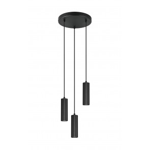 SOKA Κρεμαστό Φωτιστικό TRIO LIGHTING 367730332 τρίφωτο μαύρο