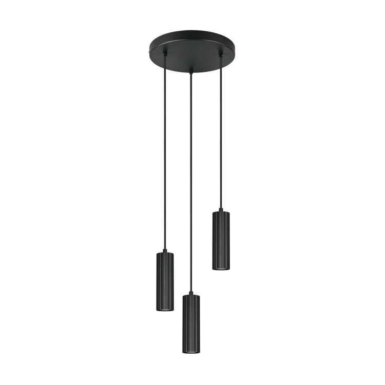 SOKA Κρεμαστό Φωτιστικό TRIO LIGHTING 367730332 τρίφωτο μαύρο