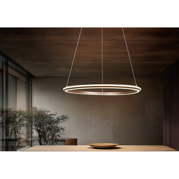 AMADOR 331019165 LED Κρεμαστό Φωτιστικό TRIO LIGHTING κυκλικό καφέ dimmable