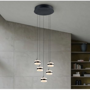 DIOS 331430532 LED Κρεμαστό Φωτιστικό TRIO LIGHTING πεντάφωτο μαύρο