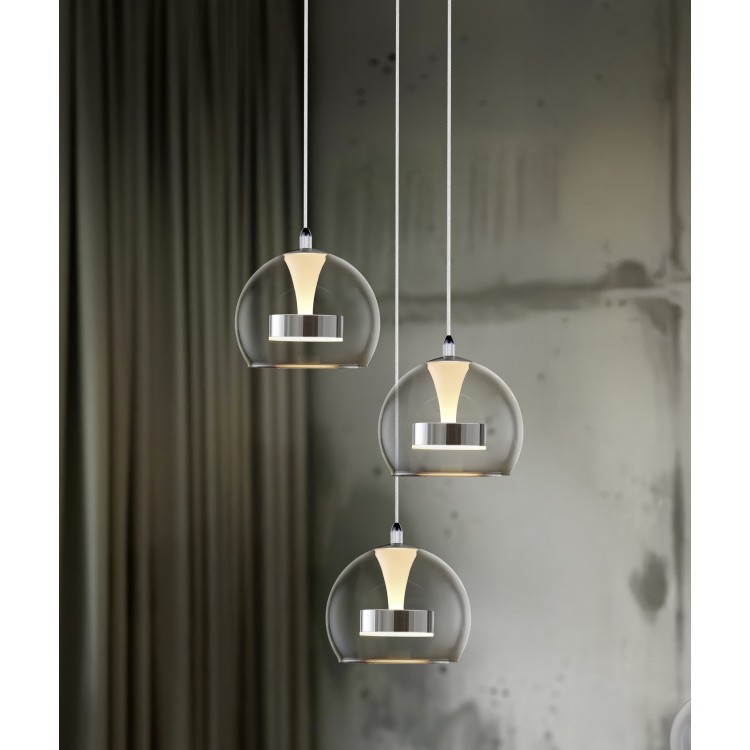 FLYNT 331630306 LED Κρεμαστό Φωτιστικό TRIO LIGHTING διάφανο γυαλί