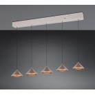 LAGUNA 336210565 LED Κρεμαστό Φωτιστικό TRIO LIGHTING καφέ γκρι πεντάφωτο