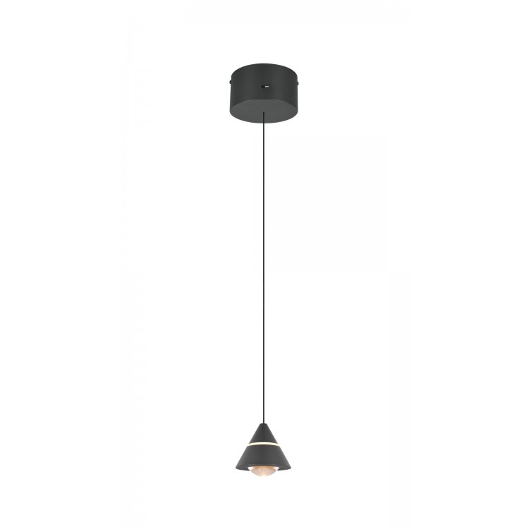 ROMEO 337010132 LED Κρεμαστό Φωτιστικό TRIO LIGHTING μονόφωτο μαύρο minimal