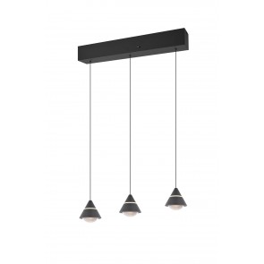 ROMEO 337010332 LED Κρεμαστό Φωτιστικό TRIO LIGHTING τρίπλο μαύρο