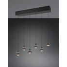 ROMEO 337010632 LED Κρεμαστό Φωτιστικό TRIO LIGHTING εξάφωτο μαύρο minimal