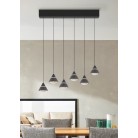 ROMEO 337010632 LED Κρεμαστό Φωτιστικό TRIO LIGHTING εξάφωτο μαύρο minimal