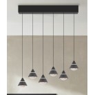 ROMEO 337010632 LED Κρεμαστό Φωτιστικό TRIO LIGHTING εξάφωτο μαύρο minimal