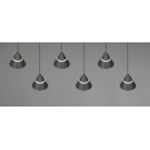 ROMEO 337010632 LED Κρεμαστό Φωτιστικό TRIO LIGHTING εξάφωτο μαύρο minimal