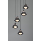 ROMEO 337030532 LED Κρεμαστό Φωτιστικό TRIO LIGHTING πεντάφωτο μαύρο