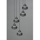 ROMEO 337030532 LED Κρεμαστό Φωτιστικό TRIO LIGHTING πεντάφωτο μαύρο