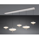 KEATON 340210576 LED Κρεμαστό Φωτιστικό TRIO LIGHTING πεντάφωτο 5900lm warm grey - καφέ