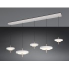 KEATON 340210576 LED Κρεμαστό Φωτιστικό TRIO LIGHTING πεντάφωτο 5900lm warm grey - καφέ