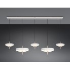 KEATON 340210576 LED Κρεμαστό Φωτιστικό TRIO LIGHTING πεντάφωτο 5900lm warm grey - καφέ