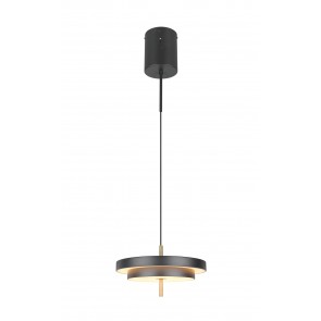 KEATON 340219180 LED Κρεμαστό Φωτιστικό TRIO LIGHTING δίσκος μαύρο - ορειχάλκινο 4000lm