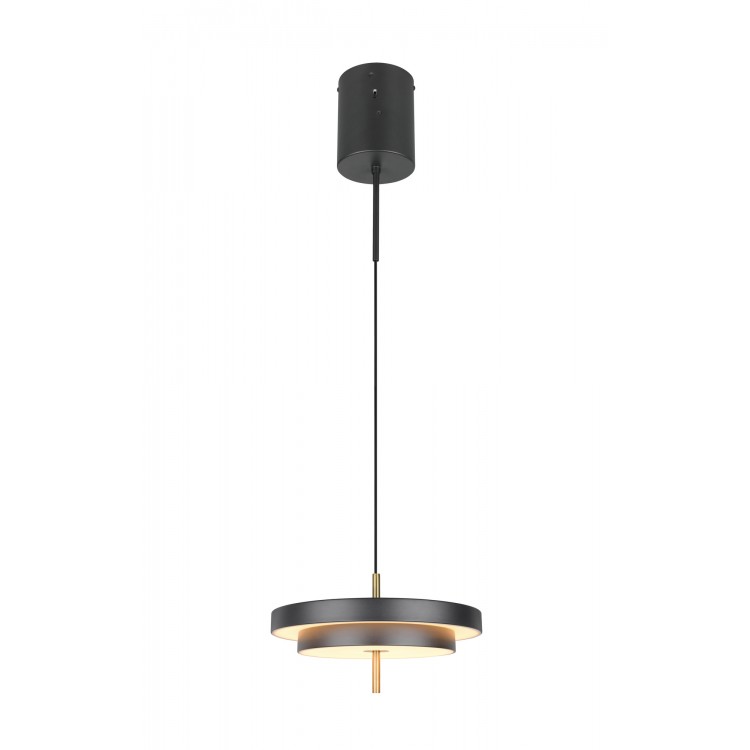 KEATON 340219180 LED Κρεμαστό Φωτιστικό TRIO LIGHTING δίσκος μαύρο - ορειχάλκινο 4000lm