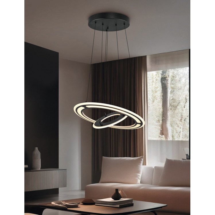 CROMER 332910232 LED Κρεμαστό Φωτιστικό TRIO LIGHTING μαύρο