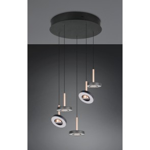 GUANO 334430565 LED Κρεμαστό Φωτιστικό TRIO LIGHTING καφέ πεντάφωτο