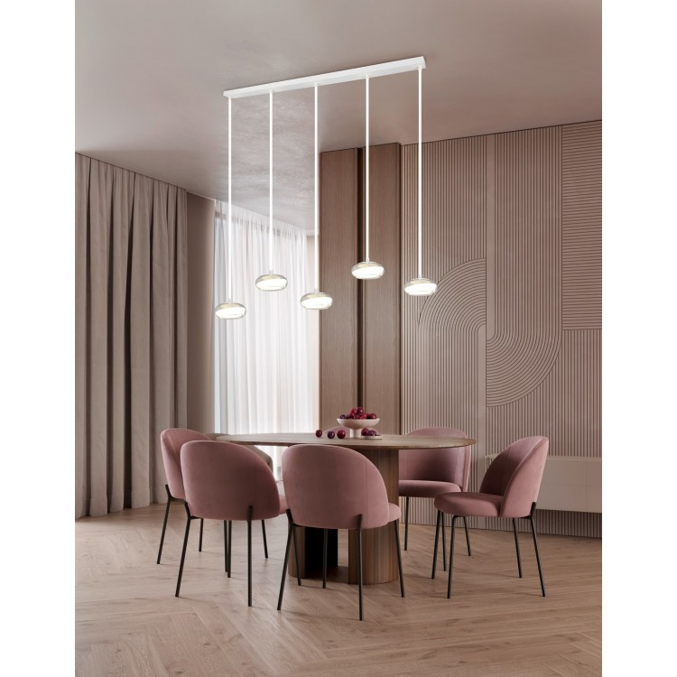 TARSIA 337810531 LED Κρεμαστό Φωτιστικό TRIO LIGHTING λευκό πεντάφωτο