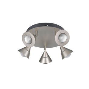 ROMEO φωτιστικό Οροφής TRIO LIGHTING 637010507 Νίκελ πεντάφωτο