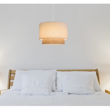  ANATOLE JUTE Φωτιστικό κρεμαστό VEIS ύφασμα λευκό &  jute natural Ø 35cm