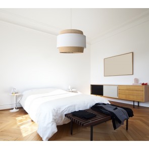 JUTHEA Φωτιστικό κρεμαστό VEIS cotton λευκό - jute natural Ø 50cm