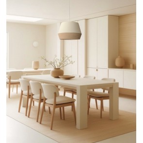 JUTHIRA ECRU Φωτιστικό κρεμαστό VEIS ύφασμα εκρού natural & jute Ø 44cm