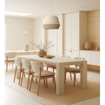 JUTHIRA ECRU Φωτιστικό κρεμαστό VEIS ύφασμα εκρού natural & jute Ø 44cm