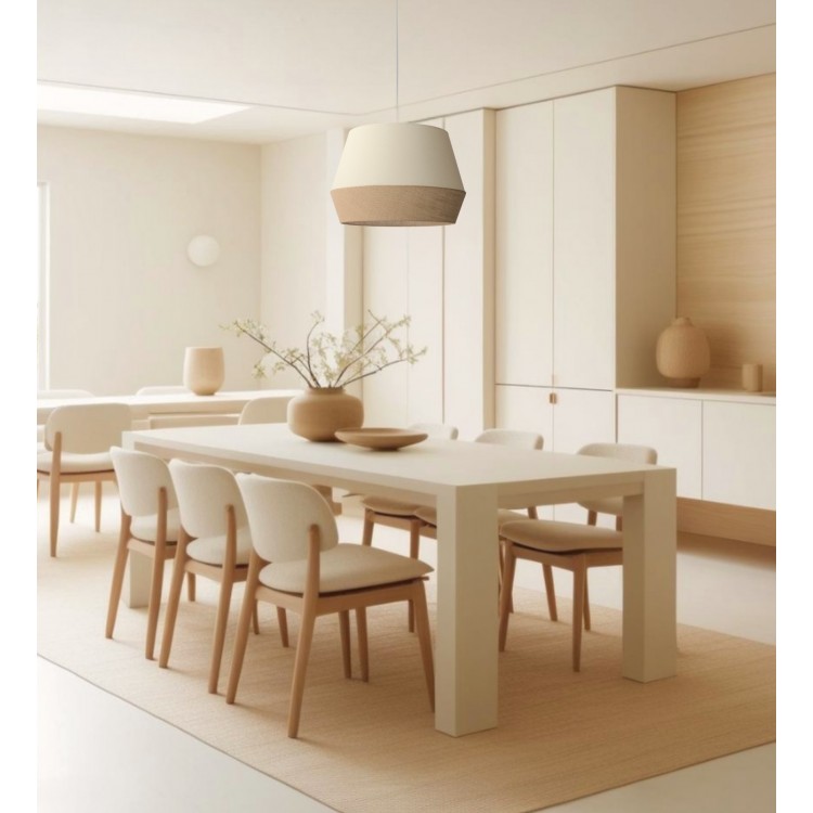 JUTHIRA ECRU Φωτιστικό κρεμαστό VEIS ύφασμα εκρού natural & jute Ø 44cm