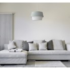 ORION GREY Φωτιστικό κρεμαστό VEIS ύφασμα γκρι & λευκό Ø 44cm