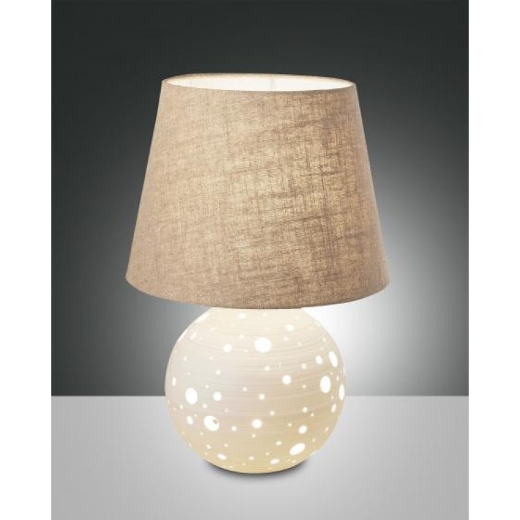 CORVARA Επιτραπέζιο φωτιστικό κεραμικό FABAS LUCE 3531-31-102 λευκό, μπεζ Ø32cm