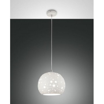 CORVARA Κρεμαστό φωτιστικό κεραμικό FABAS LUCE 3531-40-102 λευκό Ø25cm
