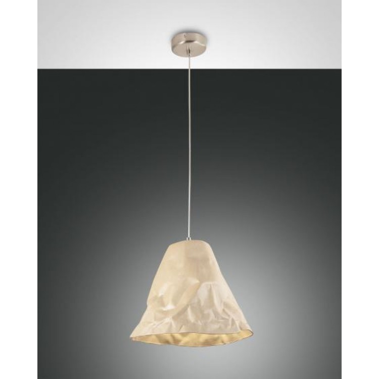 CRUMPLE Κρεμαστό φωτιστικό κεραμικό FABAS LUCE 3535-40-348 χακί Ø30cm