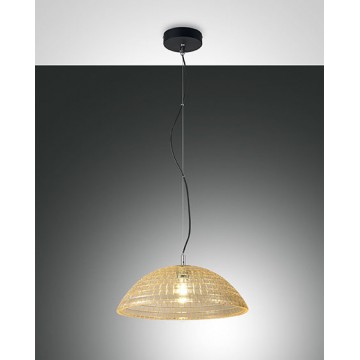 DIAMOND  Κρεμαστό φωτιστικό FABAS LUCE 3635-40-125 - γυάλινο μελί Ø42cm