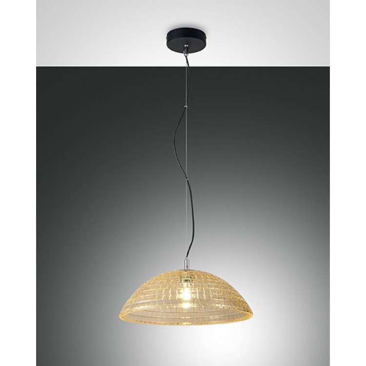 DIAMOND  Κρεμαστό φωτιστικό FABAS LUCE 3635-40-125 - γυάλινο μελί Ø42cm
