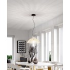 DIAMOND  Κρεμαστό φωτιστικό FABAS LUCE 3635-40-125 - γυάλινο μελί Ø42cm