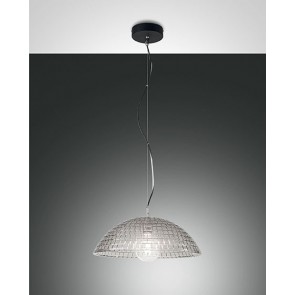 DIAMOND  Κρεμαστό φωτιστικό FABAS LUCE 3635-40-126 - διάφανο γκρι Ø42cm