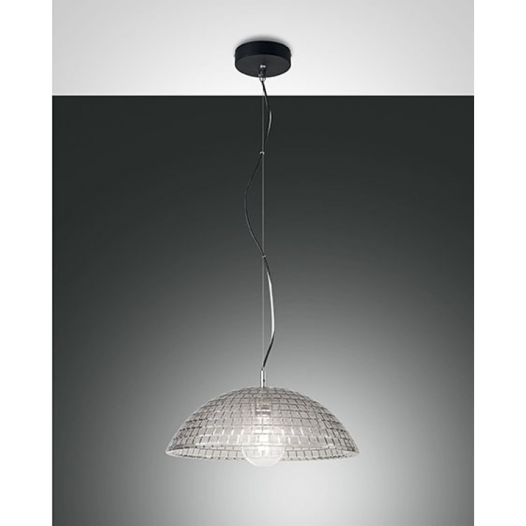 DIAMOND  Κρεμαστό φωτιστικό FABAS LUCE 3635-40-126 - διάφανο γκρι Ø42cm